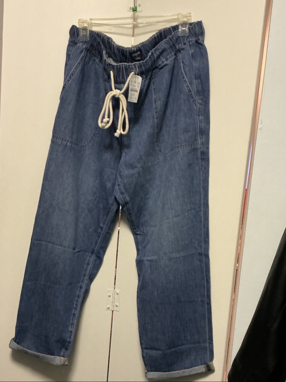 J. Crew Relaxed Indigo Drawstring Denim Jeans